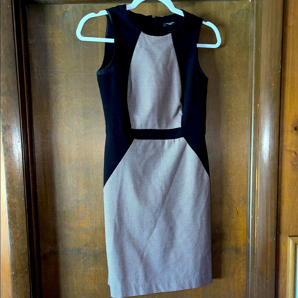 Ann Taylor Black and Gray Midi Dress